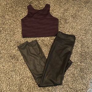 Athleta outfit!  Shimmer leggings and crop top